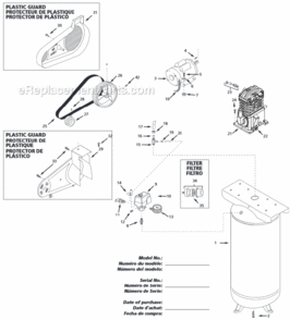 Part Location Diagram of PU017300AV Campbell Hausfeld Pulley